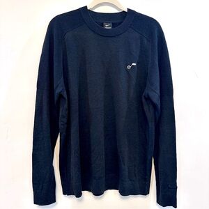 NIKE tiger woods mens gold crew neck black sweater NWT